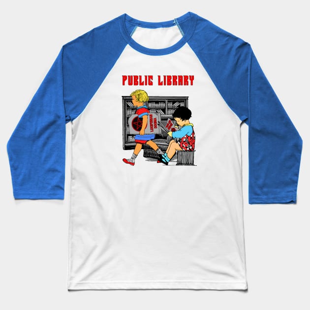 PUBLIC LIBRARY Baseball T-Shirt by theanomalius_merch